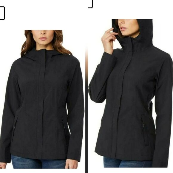 32 Degrees Cool Women's Waterproof Rain Jacket, Black - Small - Picture 1 of 6